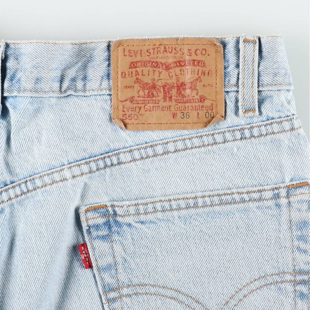 00'S Levi's 550 Relaxed Fit Denim Shorts for Men, W35 cotton blue type Vintage Second Hand