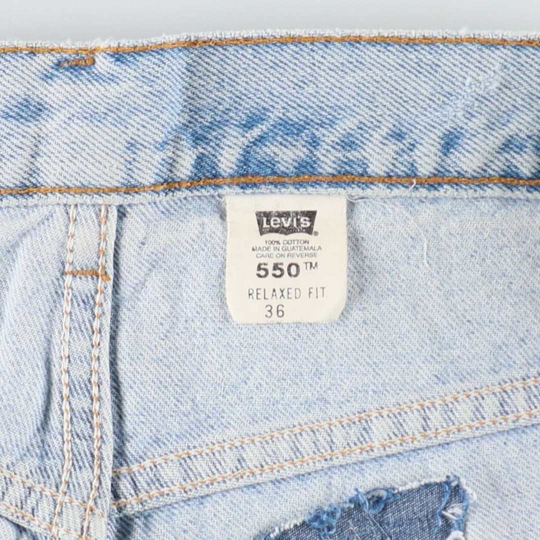 00'S Levi's 550 Relaxed Fit Denim Shorts for Men, W35 cotton blue type Vintage Second Hand