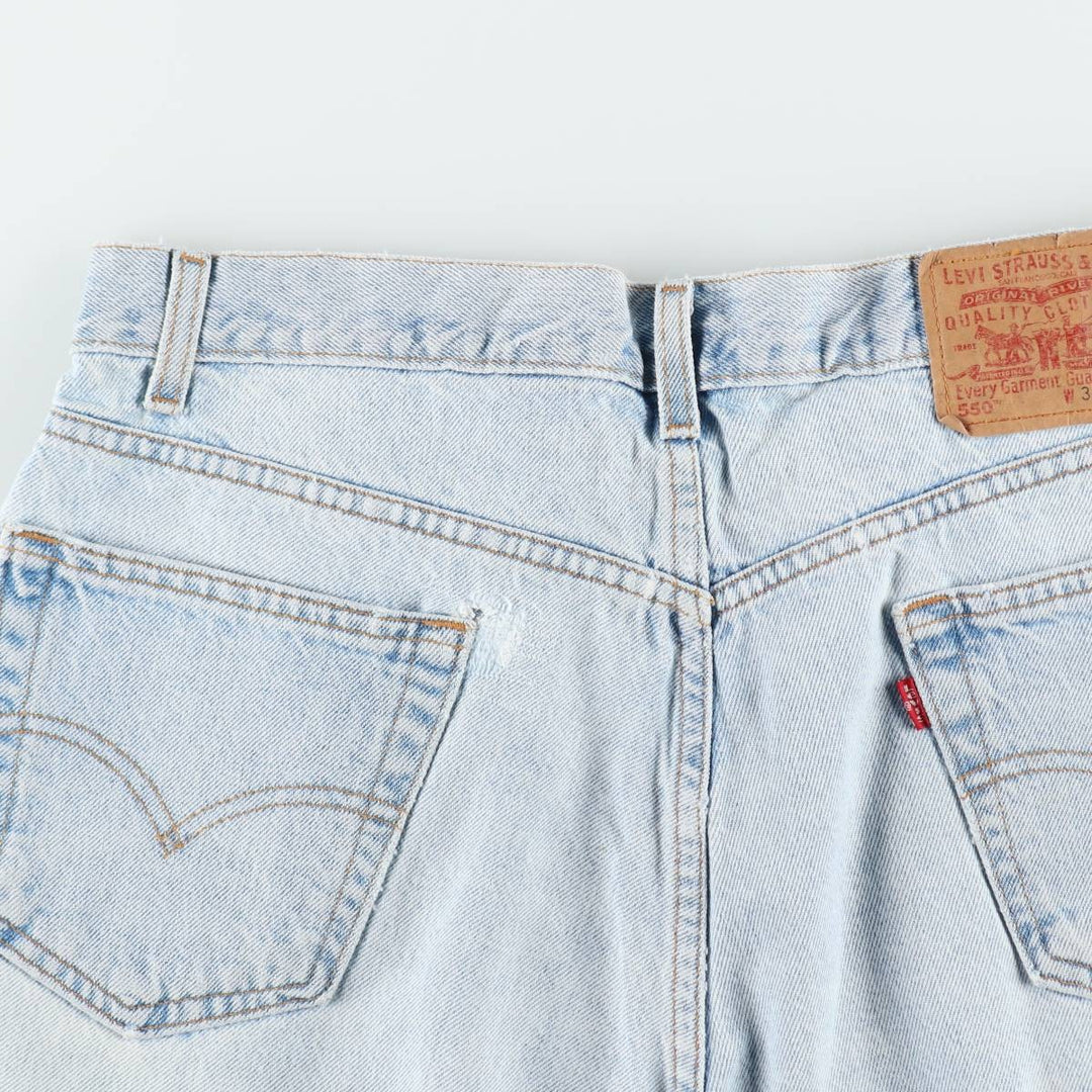 00'S Levi's 550 Relaxed Fit Denim Shorts for Men, W35 cotton blue type Vintage Second Hand