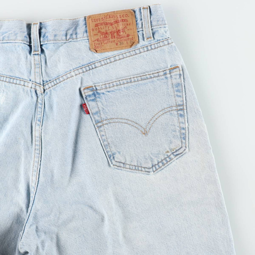 00'S Levi's 550 Relaxed Fit Denim Shorts for Men, W35 cotton blue type Vintage Second Hand