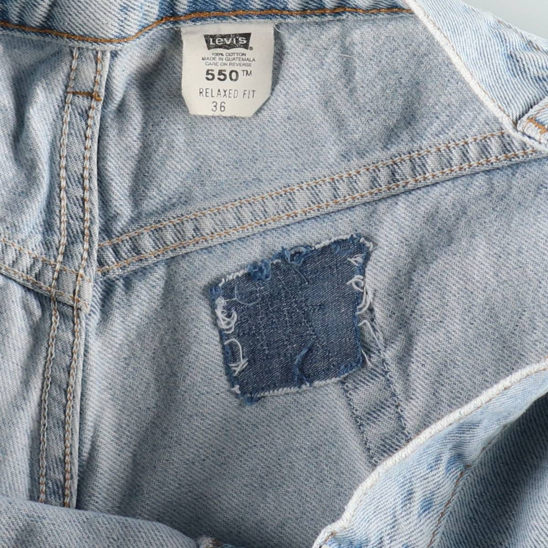 00'S Levi's 550 Relaxed Fit Denim Shorts for Men, W35 cotton blue type Vintage Second Hand
