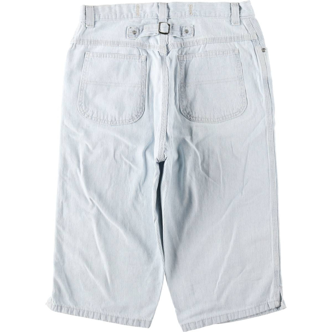 Lee RIVETED Stripe Pattern Hickory Stripe Denim Shorts Half Pants Men's W33 (approx.) unclear Blue type light blue Vintage Second Hand