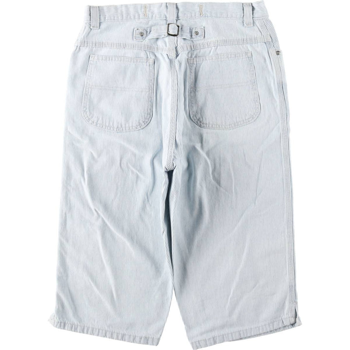 Lee RIVETED Stripe Pattern Hickory Stripe Denim Shorts Half Pants Men's W33 (approx.) unclear Blue type light blue Vintage Second Hand
