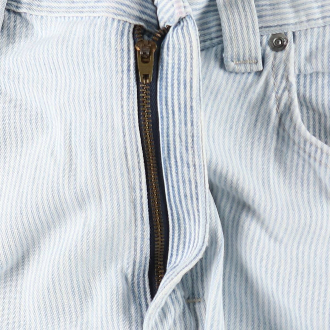 Lee RIVETED Stripe Pattern Hickory Stripe Denim Shorts Half Pants Men's W33 (approx.) unclear Blue type light blue Vintage Second Hand