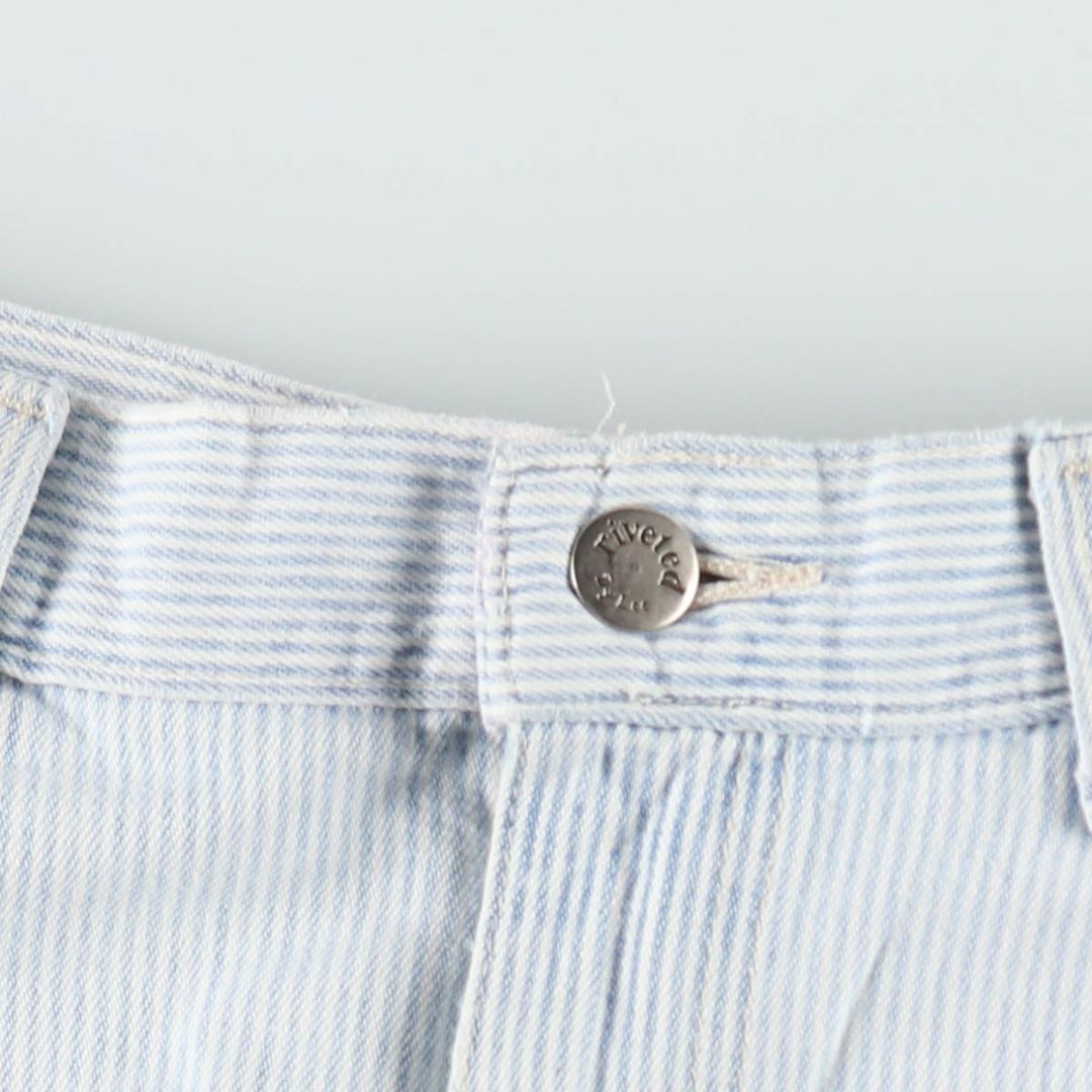Lee RIVETED Stripe Pattern Hickory Stripe Denim Shorts Half Pants Men's W33 (approx.) unclear Blue type light blue Vintage Second Hand
