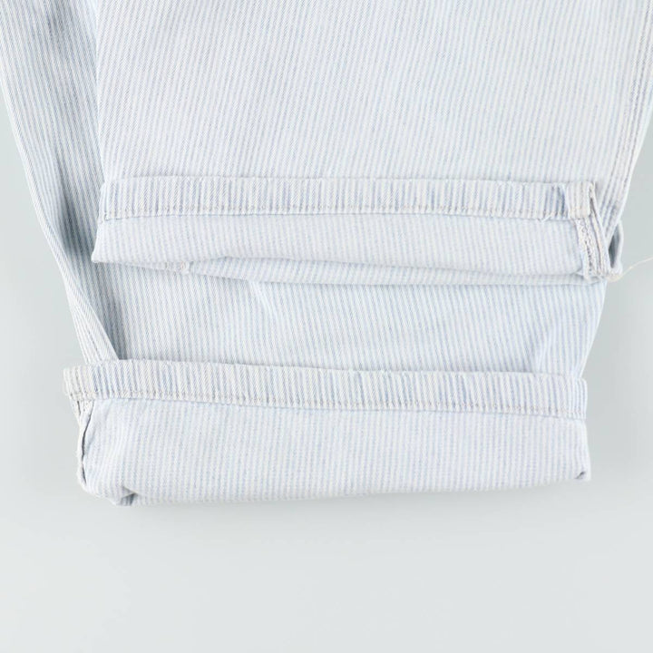 Lee RIVETED Stripe Pattern Hickory Stripe Denim Shorts Half Pants Men's W33 (approx.) unclear Blue type light blue Vintage Second Hand