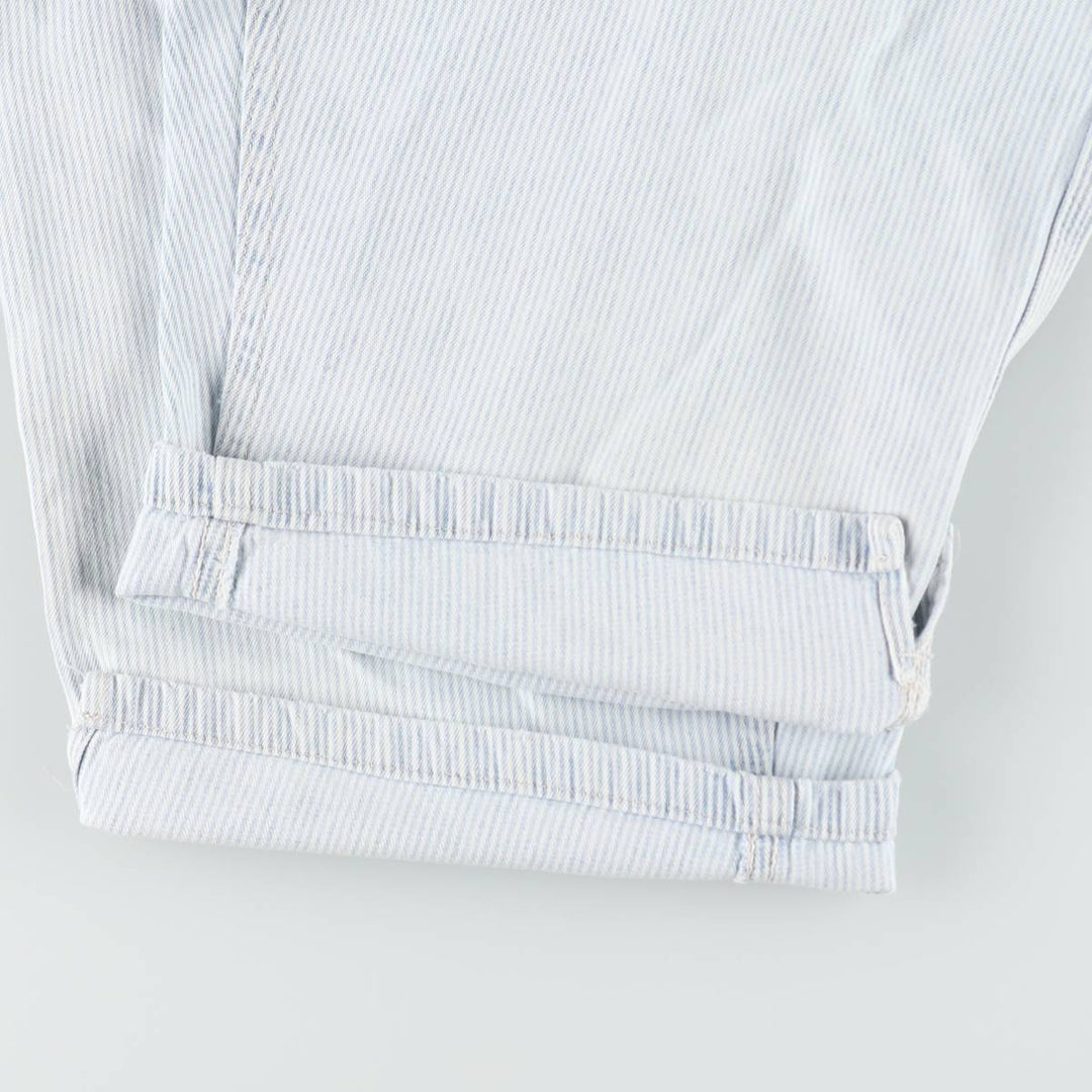 Lee RIVETED Stripe Pattern Hickory Stripe Denim Shorts Half Pants Men's W33 (approx.) unclear Blue type light blue Vintage Second Hand