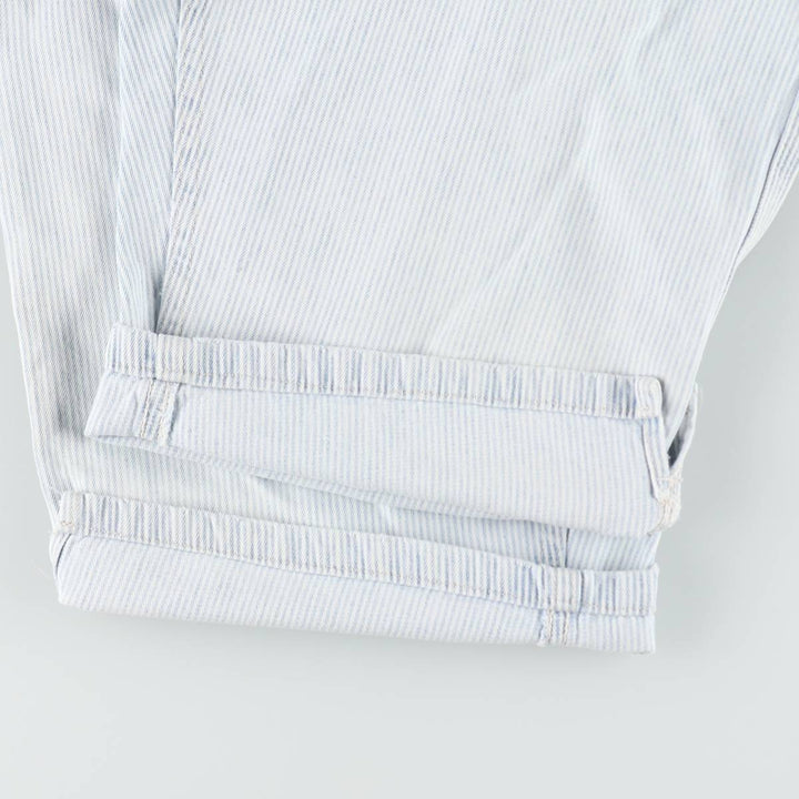 Lee RIVETED Stripe Pattern Hickory Stripe Denim Shorts Half Pants Men's W33 (approx.) unclear Blue type light blue Vintage Second Hand