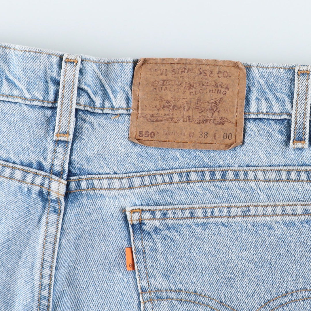 Levi's 550 Relaxed Fit Orange Tab Denim Shorts, Men's W37 (approx.), Vintage. unclear blue type Vintage Second Hand