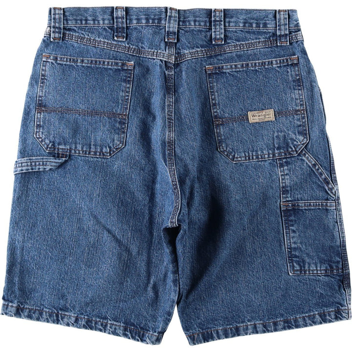2000'S Wrangler CARPENTER denim painter shorts, men's size W36 (approx.) cotton blue type Vintage Second Hand