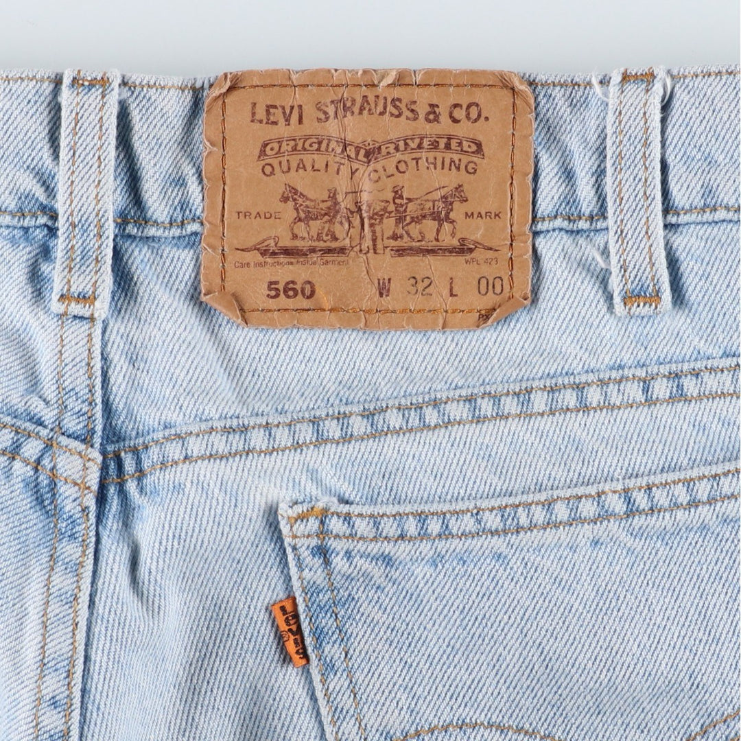 Levi's 560 Orange Tab Denim Shorts, Men's W32 (approx.), Vintage. unclear blue type Vintage Second Hand