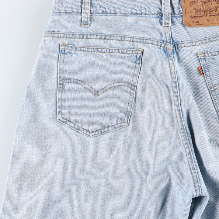 Levi's 560 Orange Tab Denim Shorts, Men's W32 (approx.), Vintage. unclear blue type Vintage Second Hand