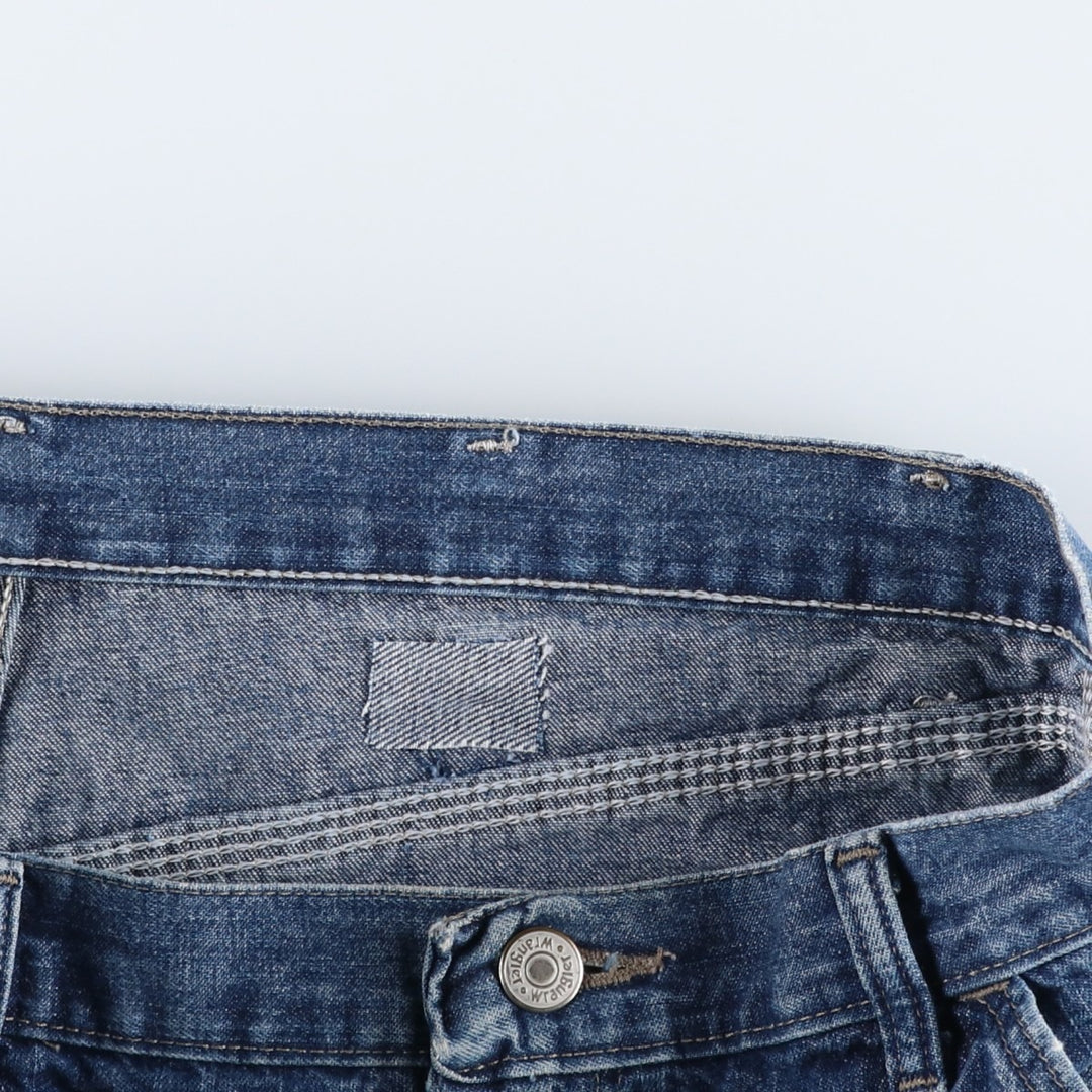 Wrangler denim painter shorts, men's size W35 (approx.) cotton blue type Vintage Second Hand