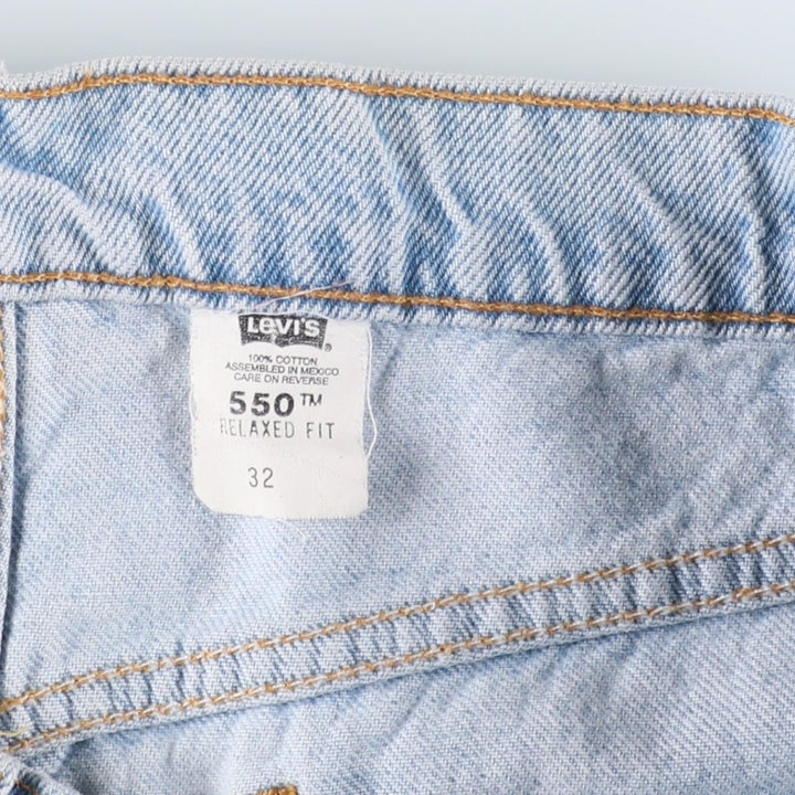 90'S Levi's 550 Relaxed Fit Orange Tab Denim Shorts, Men's Size W31 (approx.), Vintage cotton blue type Vintage Second Hand