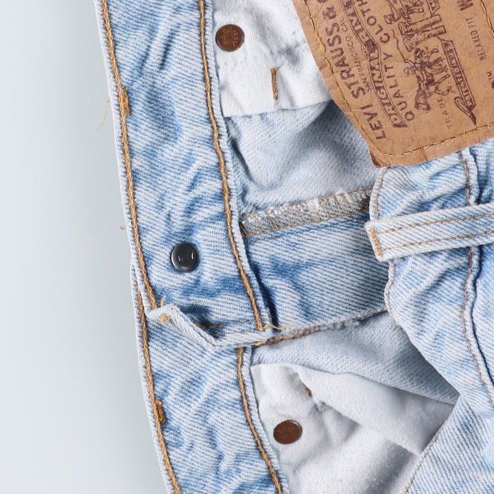 90'S Levi's 550 Relaxed Fit Orange Tab Denim Shorts, Men's Size W31 (approx.), Vintage cotton blue type Vintage Second Hand