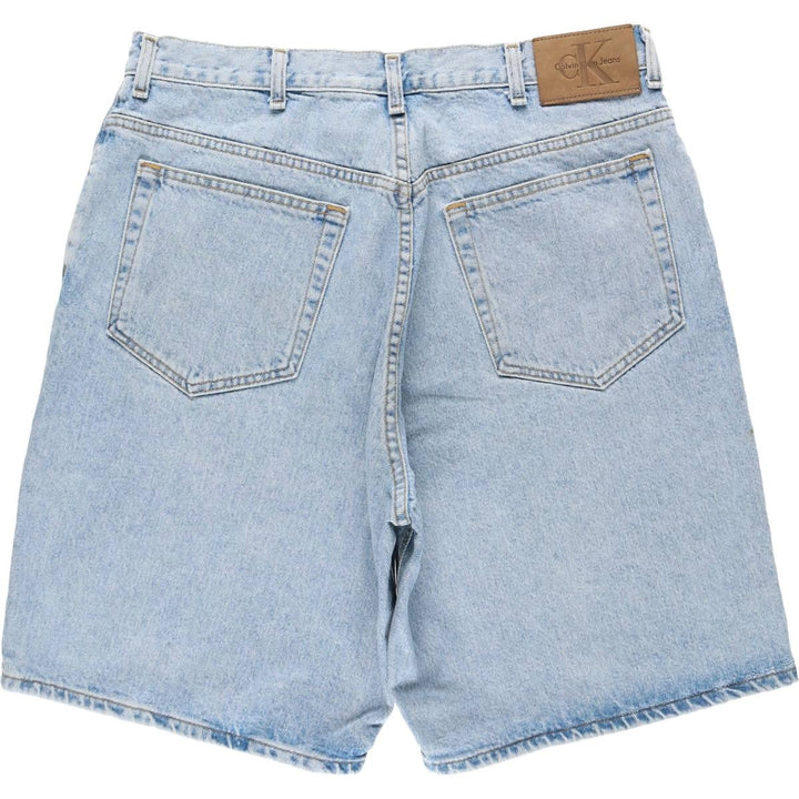 90s-00'S Calvin Klein Jeans Denim Shorts, Made in USA, Men's Size W36 (approx.) cotton blue type Vintage Second Hand