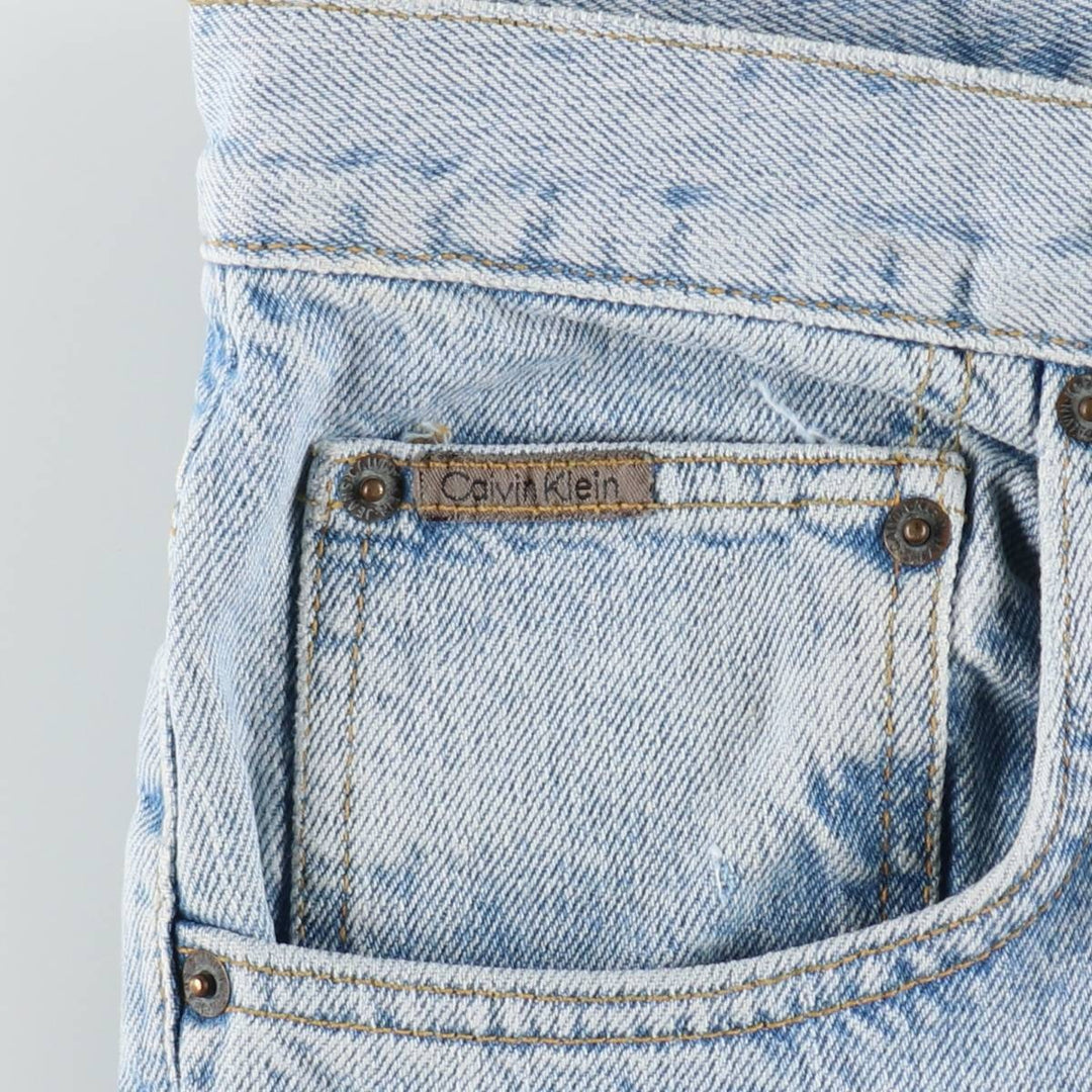 90s-00'S Calvin Klein Jeans Denim Shorts, Made in USA, Men's Size W36 (approx.) cotton blue type Vintage Second Hand