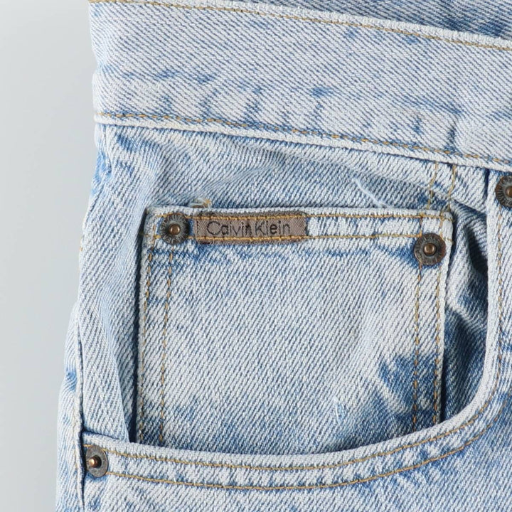 90s-00'S Calvin Klein Jeans Denim Shorts, Made in USA, Men's Size W36 (approx.) cotton blue type Vintage Second Hand