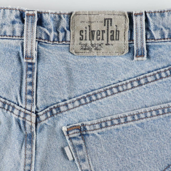 90'S Levi's Silver Tab Loose Fit Denim Shorts, Made in USA, Men's Size W31, Vintage cotton blue type Vintage Second Hand