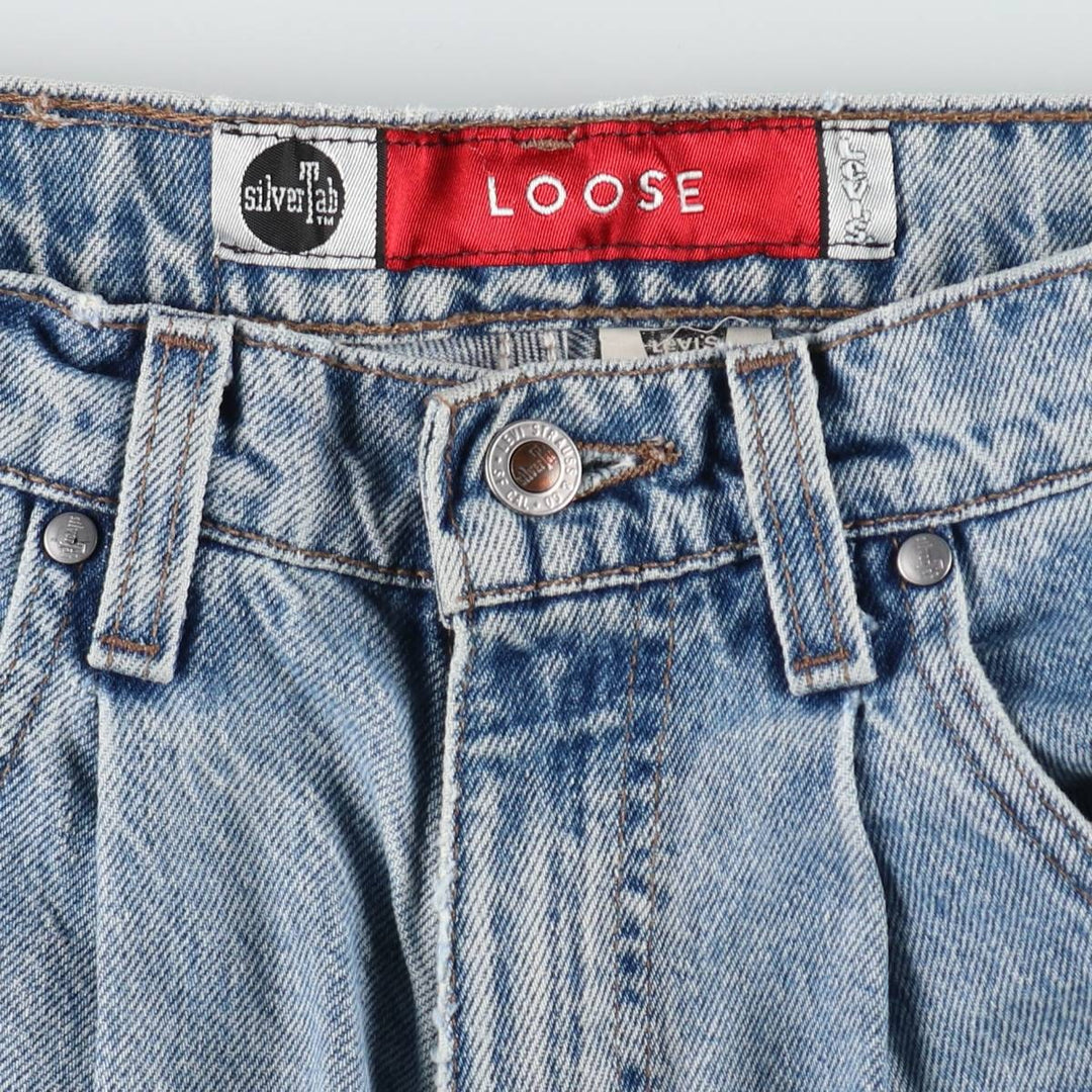90'S Levi's Silver Tab Loose Fit Denim Shorts, Made in USA, Men's Size W31, Vintage cotton blue type Vintage Second Hand