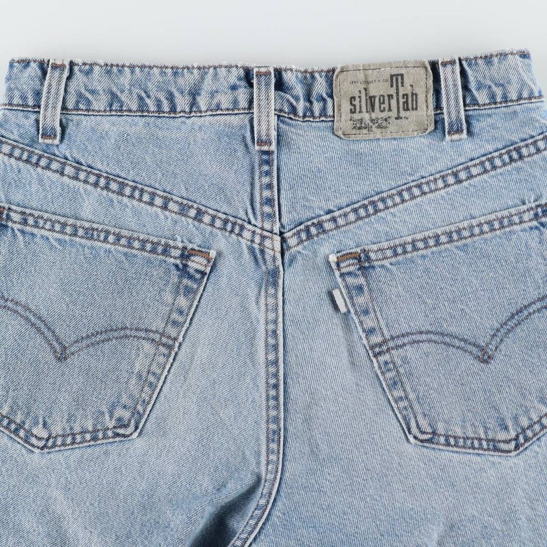 90'S Levi's Silver Tab Loose Fit Denim Shorts, Made in USA, Men's Size W31, Vintage cotton blue type Vintage Second Hand