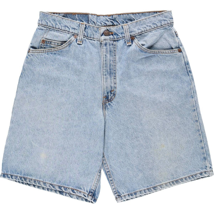 1990'S Levi's 34550-1714 Orange Tab Denim Shorts, Made in USA, Men's W30 (approx.), Vintage cotton blue type Vintage Second Hand