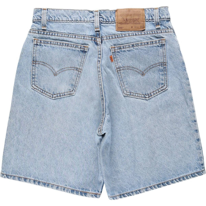 1990'S Levi's 34550-1714 Orange Tab Denim Shorts, Made in USA, Men's W30 (approx.), Vintage cotton blue type Vintage Second Hand