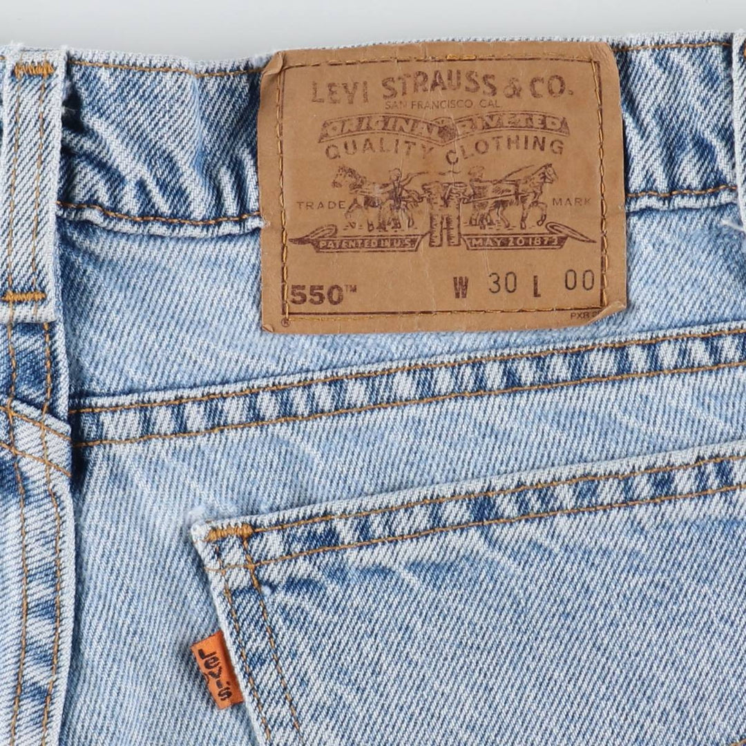 1990'S Levi's 34550-1714 Orange Tab Denim Shorts, Made in USA, Men's W30 (approx.), Vintage cotton blue type Vintage Second Hand