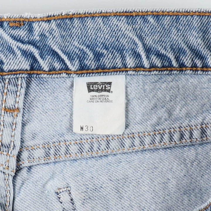1990'S Levi's 34550-1714 Orange Tab Denim Shorts, Made in USA, Men's W30 (approx.), Vintage cotton blue type Vintage Second Hand