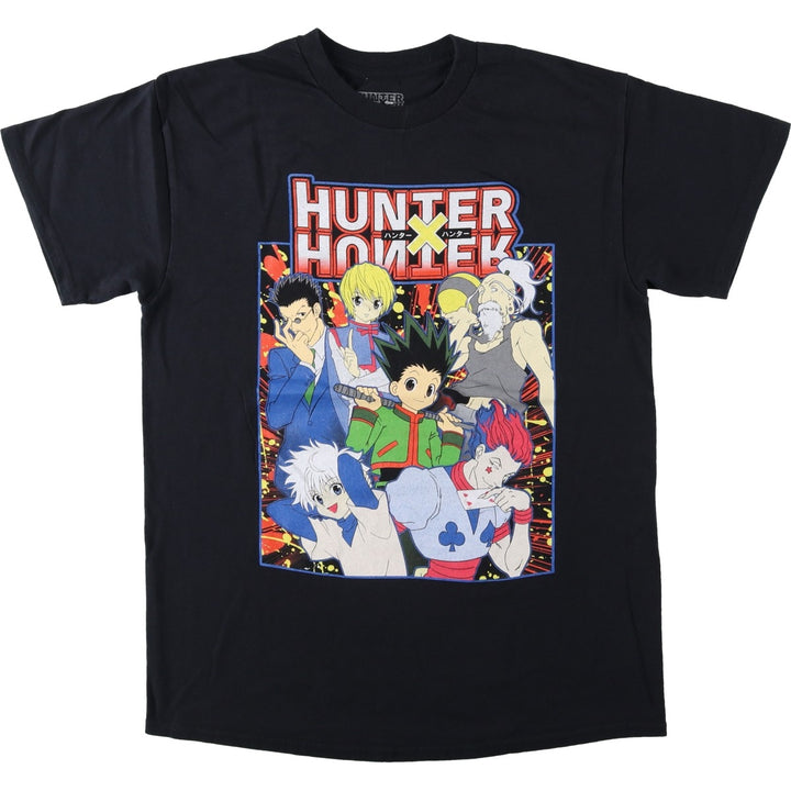 HUNTERxHUNTER Anime Character Print T-Shirt, Men's Size M cotton black type Vintage Second Hand