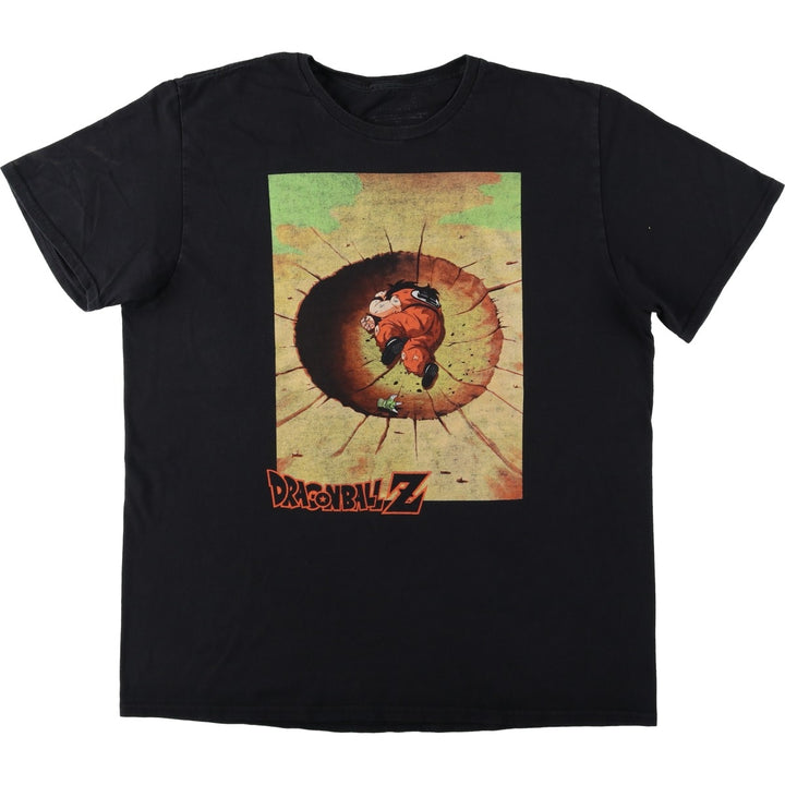 DRAGONBALL Z Yamcha Anime Character Print T-Shirt (Men's XL equivalent) cotton black type Vintage Second Hand