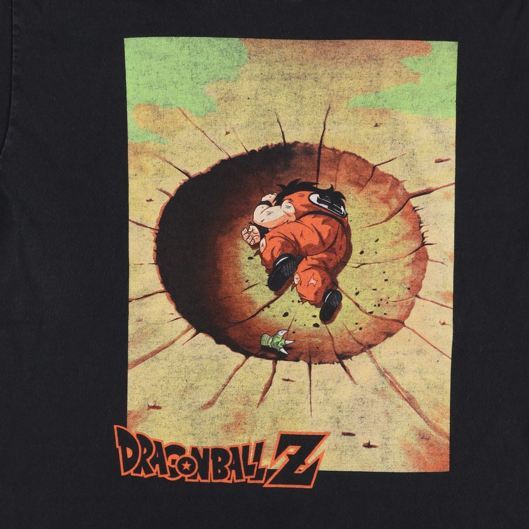 DRAGONBALL Z Yamcha Anime Character Print T-Shirt (Men's XL equivalent) cotton black type Vintage Second Hand