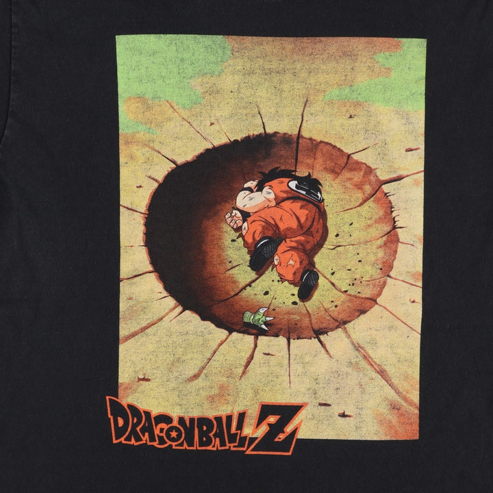 DRAGONBALL Z Yamcha Anime Character Print T-Shirt (Men's XL equivalent) cotton black type Vintage Second Hand