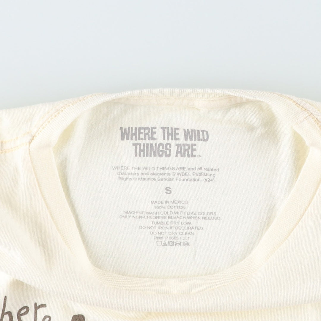 WHERE THE WILD THINGS ARE (Where the Wild Things Are) Character Print T-Shirt, Men's Size S (equivalent) cotton Beige type Vintage Second Hand