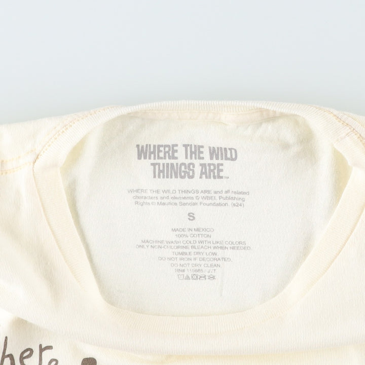 WHERE THE WILD THINGS ARE (Where the Wild Things Are) Character Print T-Shirt, Men's Size S (equivalent) cotton Beige type Vintage Second Hand