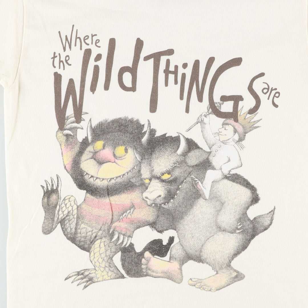 WHERE THE WILD THINGS ARE (Where the Wild Things Are) Character Print T-Shirt, Men's Size S (equivalent) cotton Beige type Vintage Second Hand