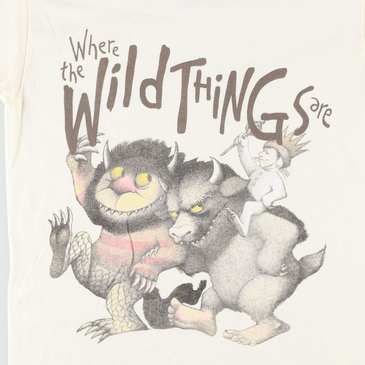 WHERE THE WILD THINGS ARE (Where the Wild Things Are) Character Print T-Shirt, Men's Size S (equivalent) cotton Beige type Vintage Second Hand