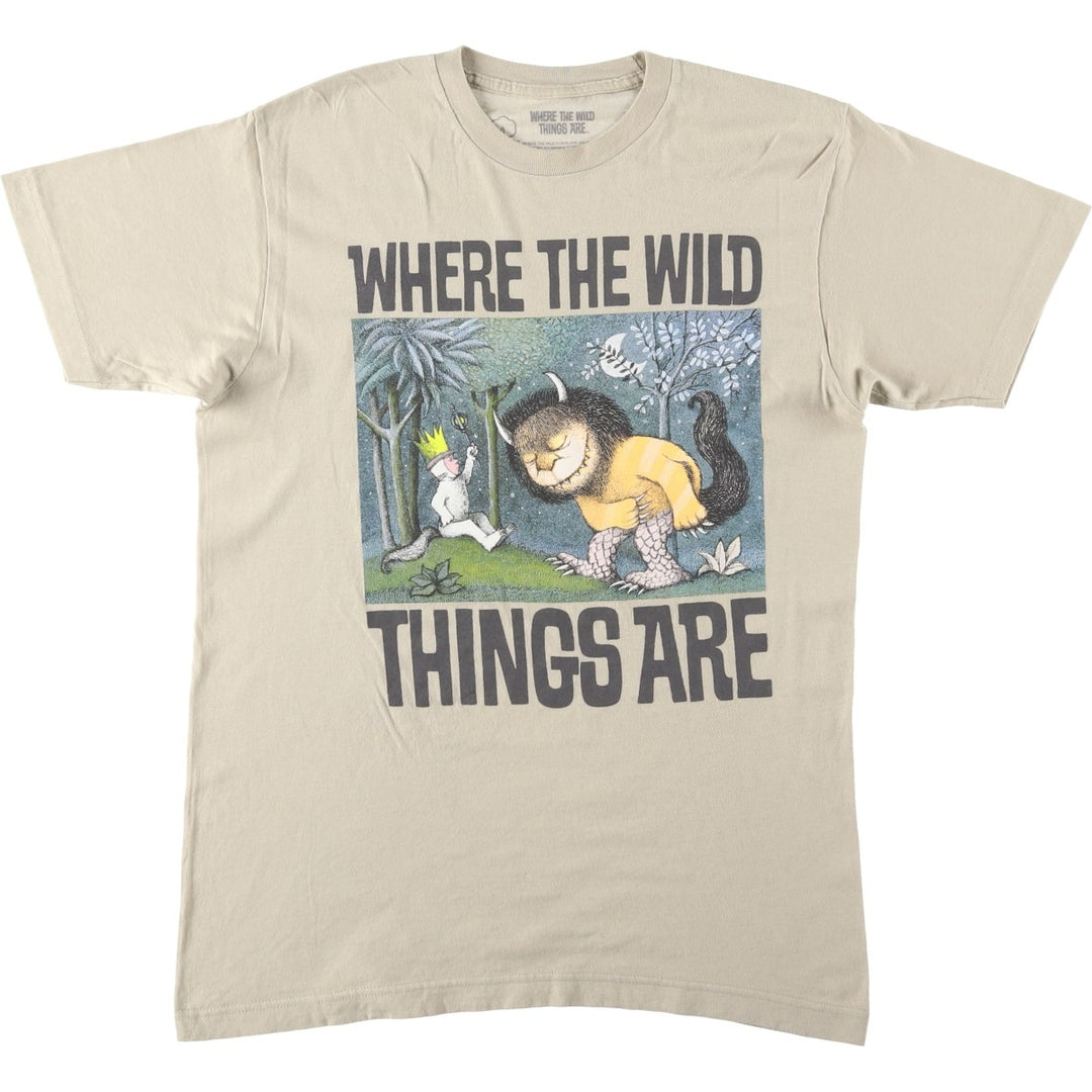 WHERE THE WILD THINGS ARE (Where the Wild Things Are) Character Print T-Shirt, Men's Size M (equivalent) cotton Khaki type beige Vintage Second Hand