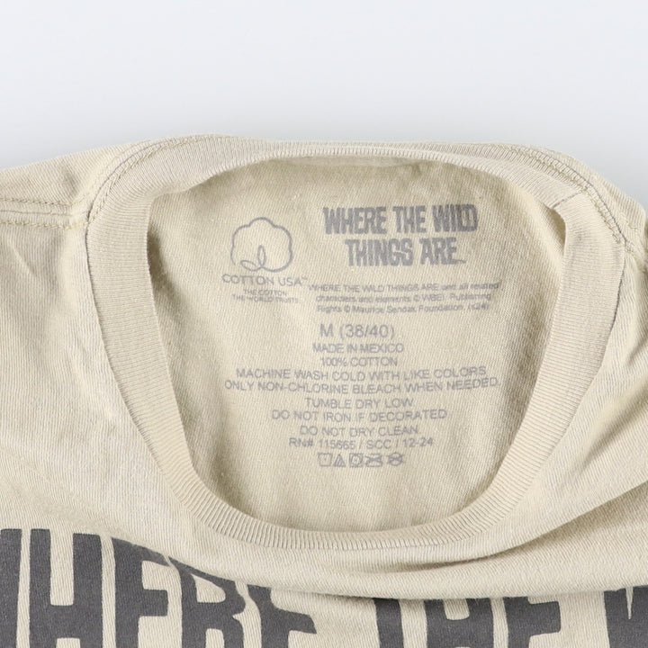 WHERE THE WILD THINGS ARE (Where the Wild Things Are) Character Print T-Shirt, Men's Size M (equivalent) cotton Khaki type beige Vintage Second Hand