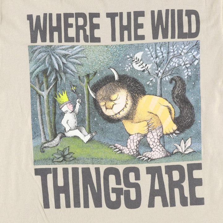 WHERE THE WILD THINGS ARE (Where the Wild Things Are) Character Print T-Shirt, Men's Size M (equivalent) cotton Khaki type beige Vintage Second Hand