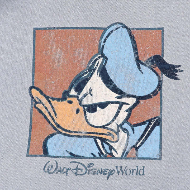 Walt Disney World Donald Duck Character Print T-Shirt (Men's XXL equivalent) unclear gray type Vintage Second Hand