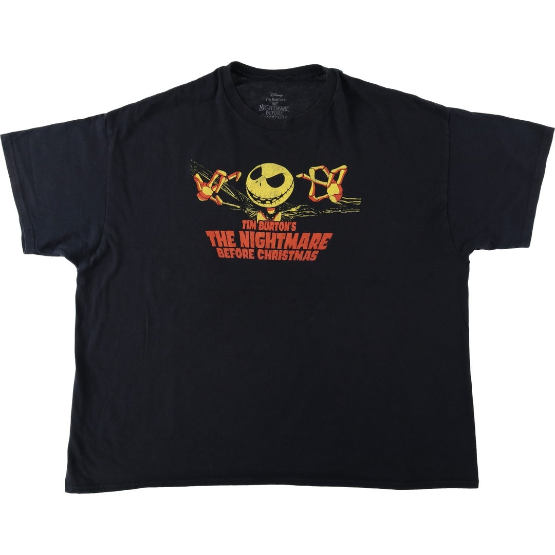 The Nightmare Before Christmas Character Print T-Shirt (Men's XXL equivalent) cotton black type Vintage Second Hand