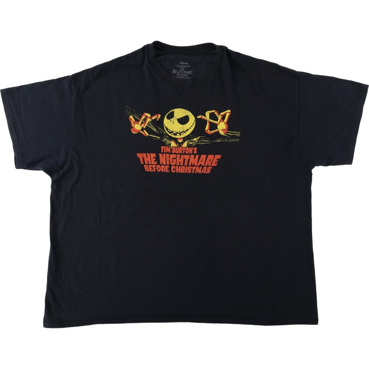 The Nightmare Before Christmas Character Print T-Shirt (Men's XXL equivalent) cotton black type Vintage Second Hand