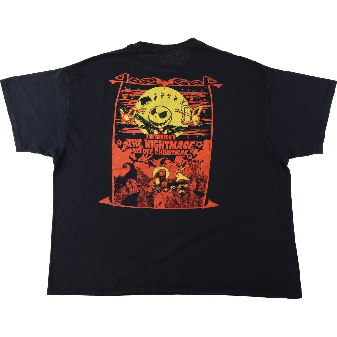 The Nightmare Before Christmas Character Print T-Shirt (Men's XXL equivalent) cotton black type Vintage Second Hand