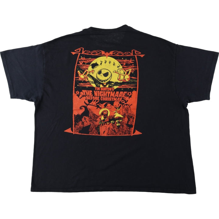 The Nightmare Before Christmas Character Print T-Shirt (Men's XXL equivalent) cotton black type Vintage Second Hand