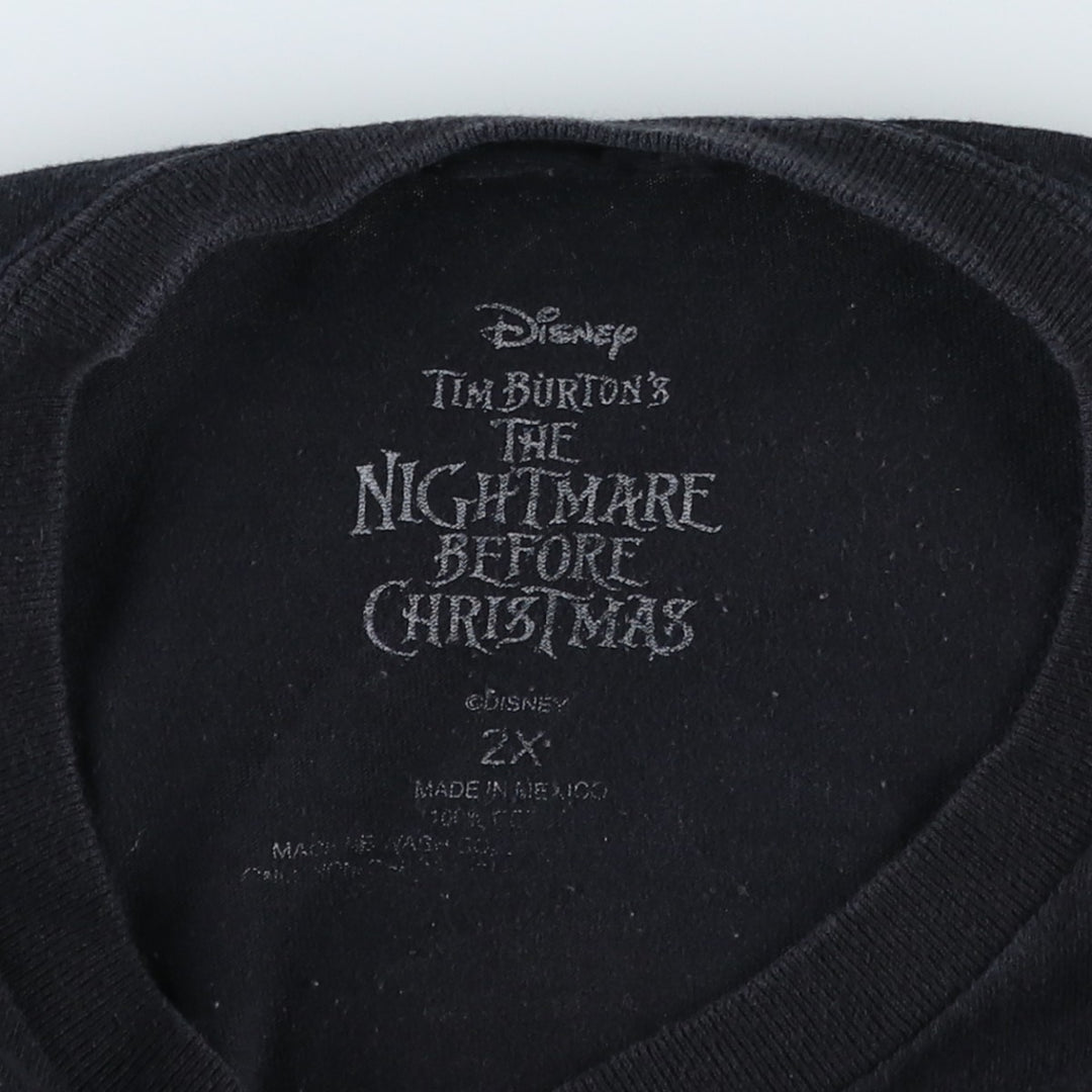 The Nightmare Before Christmas Character Print T-Shirt (Men's XXL equivalent) cotton black type Vintage Second Hand