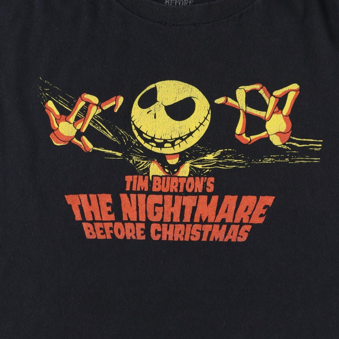 The Nightmare Before Christmas Character Print T-Shirt (Men's XXL equivalent) cotton black type Vintage Second Hand