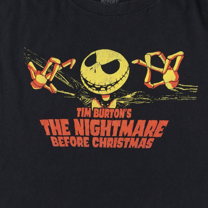 The Nightmare Before Christmas Character Print T-Shirt (Men's XXL equivalent) cotton black type Vintage Second Hand