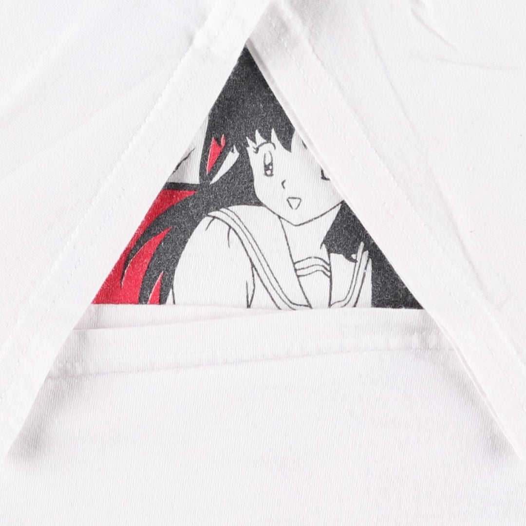 2000'S INUYASHA Anime Character Print T-Shirt, Men's Size M unclear white type Vintage Second Hand