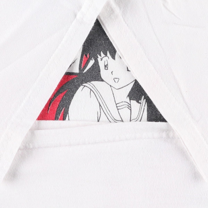 2000'S INUYASHA Anime Character Print T-Shirt, Men's Size M unclear white type Vintage Second Hand